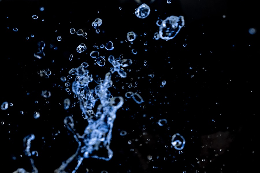 Splash of water on a black background